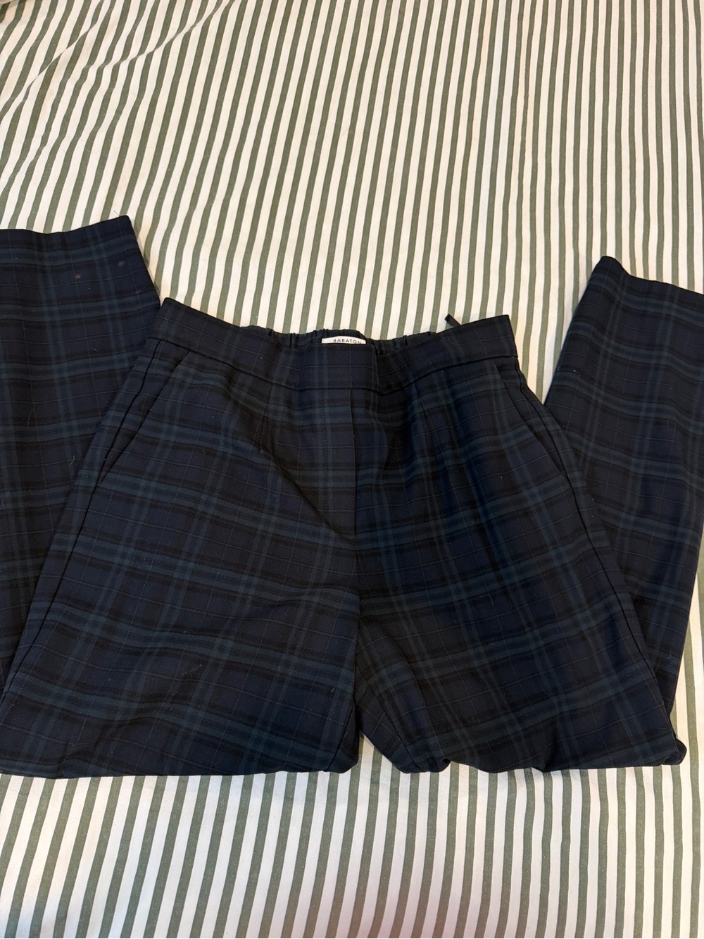 Babaton Conan Cropped Wool Plaid Dress Pants